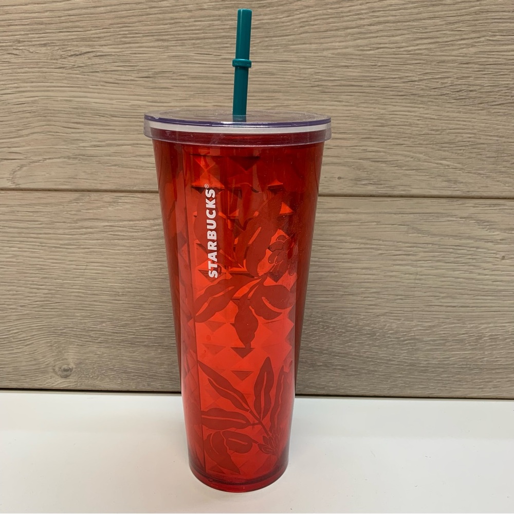 Starbucks Limited Edition Red Foil Holly Berry Cold Cup Tumbler Venti 24oz 710ml